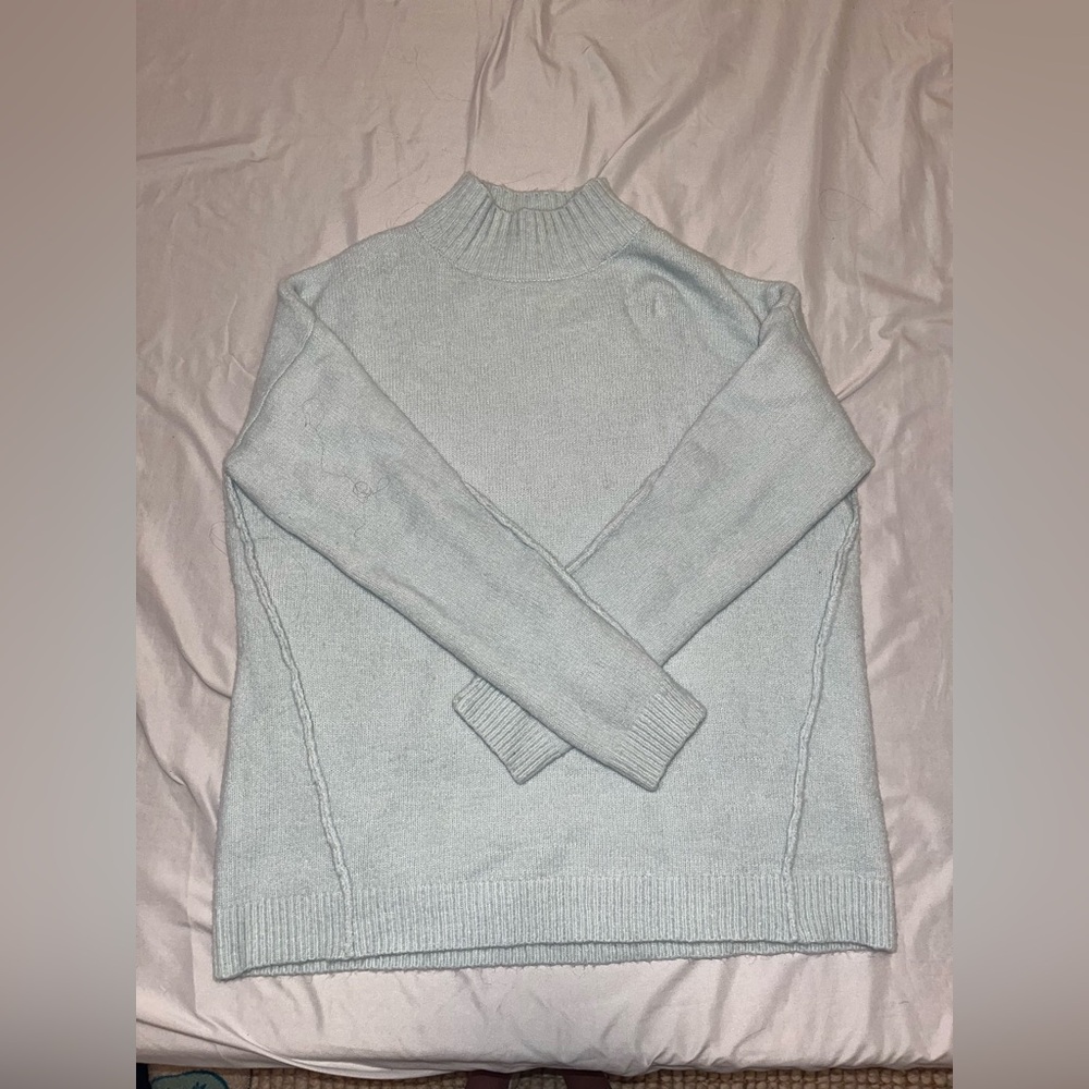 Light Teal Turtleneck Sweater